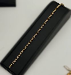 Jewelry 10k Hollow Yellow Gold Rope link bracelet 8.50” 3.20 grams 3.50mm