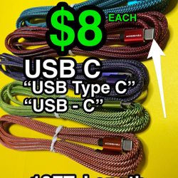 🔌 USB C Cable 10FT Braided Fast Charge Type-C Charger ⚡