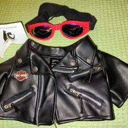 Harley -Davison Jacket With Goggles For Dog, Child Or VERY Small Adult 