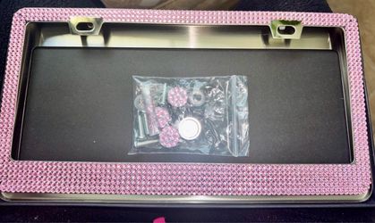 Pink Bling License Plate covers (set)