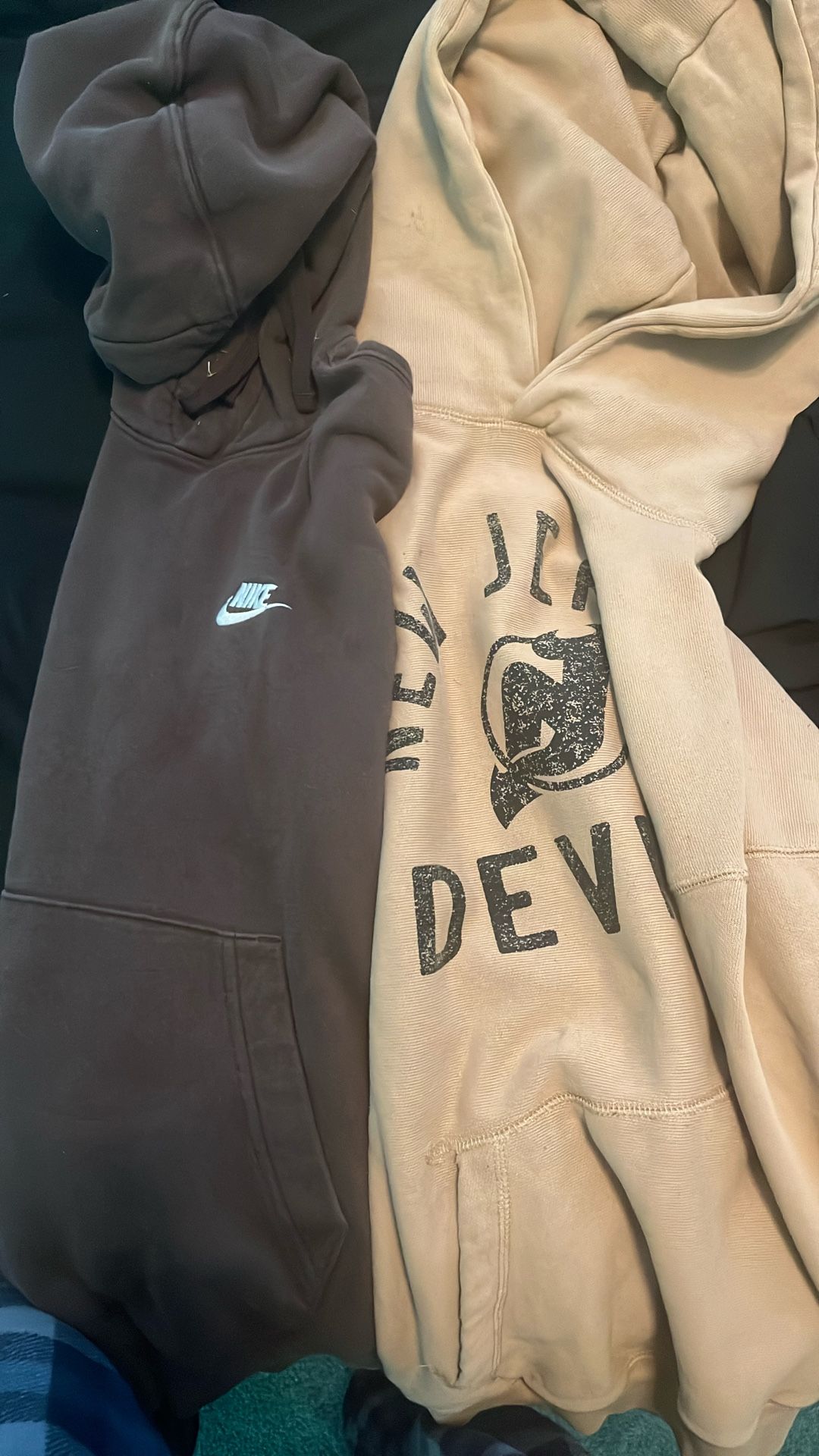 Nike Brown Hoodie & New Jersey Devils Hoodie