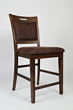 Cannon Valley Distressed Brown Uph Back Stool (Set of 2)
