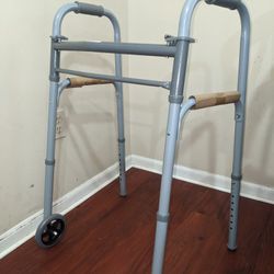 Medline Folding Walker With Wheels - New