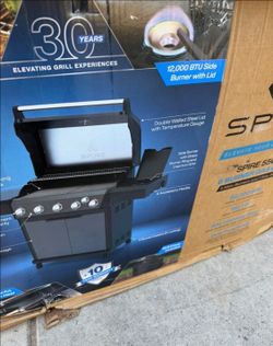 BRAND NEW IN BOX PROPANE GAS BBQ GRILL WITH COVER AND SIDE BURNER