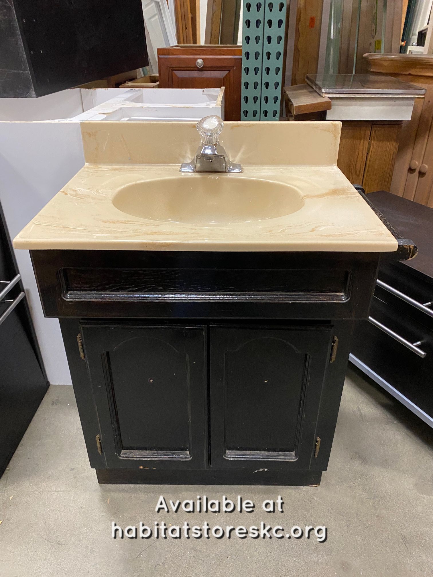 Gold Sparkle Sink And Cabinet