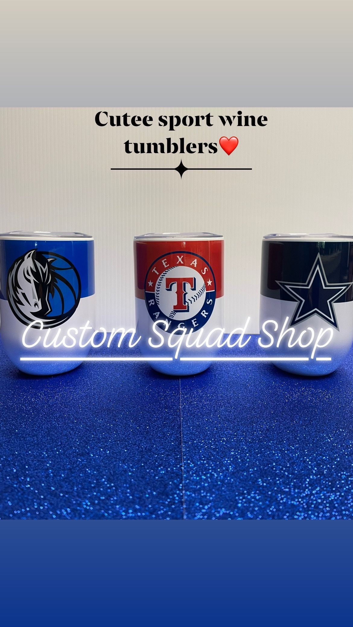 Set Of Sports Fan wine Tumbler Set.