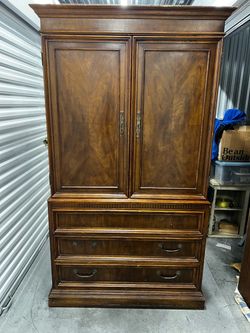 Wood Armoire with Drawers