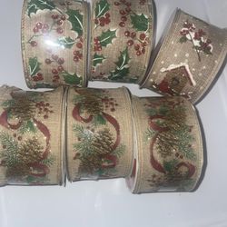 Christmas Wired Metallic Ribbon Bundle