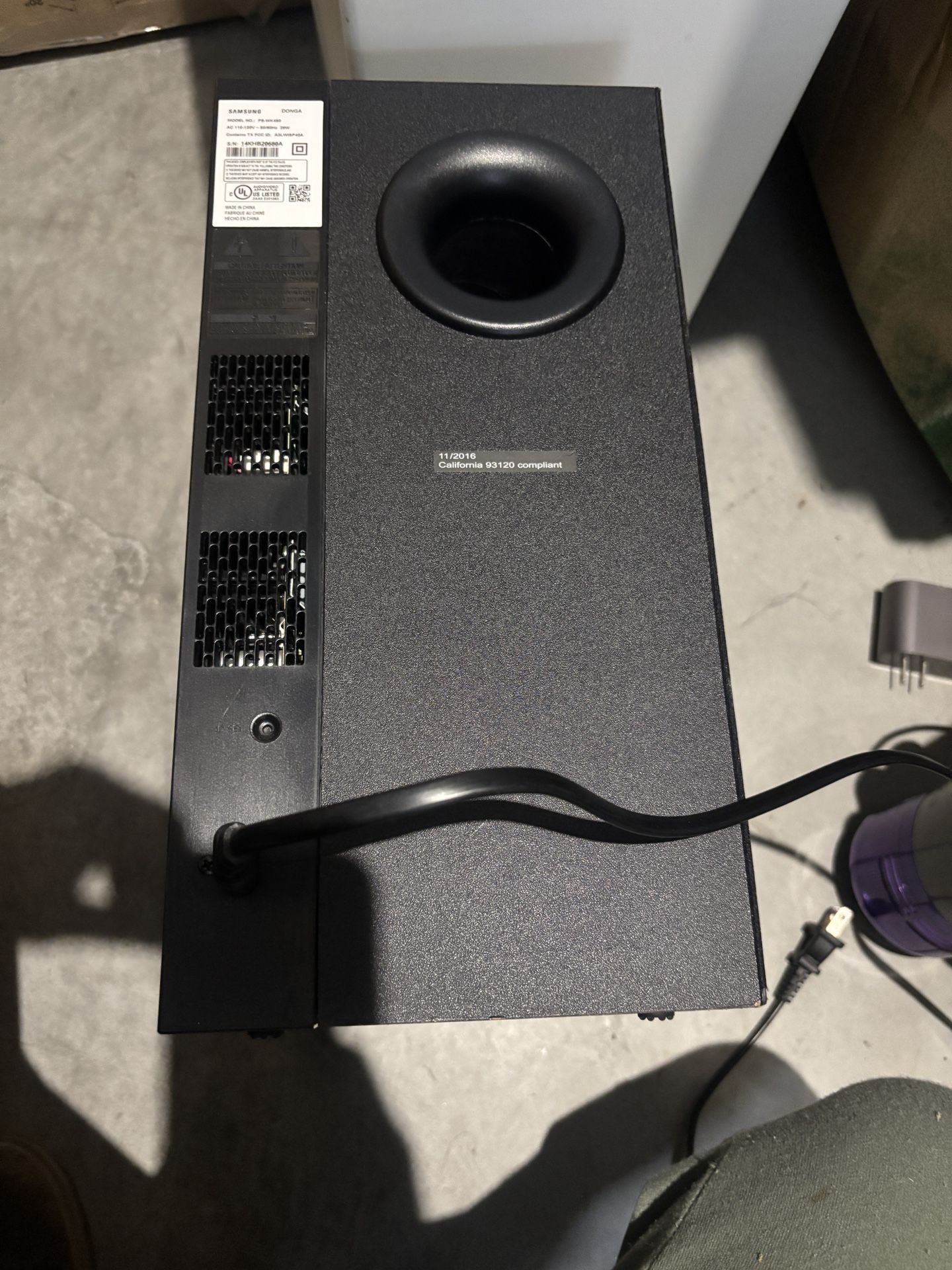 Samsung PS-WK450 Wireless Subwoofer Black Home Theater Audio Speaker System 28W