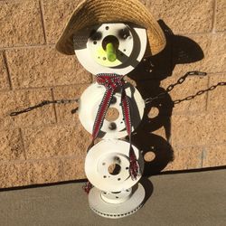 Outdoor Christmas Decoration Snowman From Brake Disc