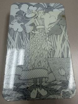 Vintage Artisan Verkade Biscuit Tin Box Black and White Made in England