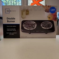 Mainstays Portable Double Burner and Hot Plate, 120V~ 1800W $15