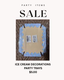 Ice cream party tray decorations