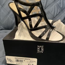New Naturalized Black 8.5 N Strappy Heels