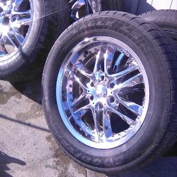 Set Chrome Rims And Tires