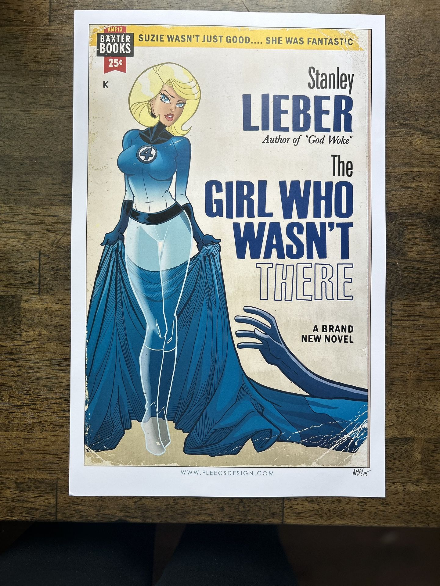 Autographed Sue Storm Pulp Cover By Tony Fleecs