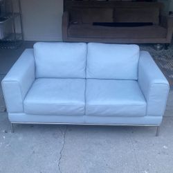 Leather Solid twin light gray couch