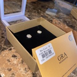 10MM Gra Moissanite VVS1 earrings 925 silver
