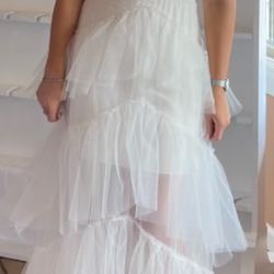 Tiered White Dress With Corset 