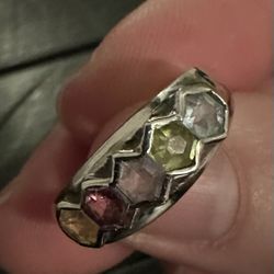 Sterling Silver Multi-gemstone Ring
