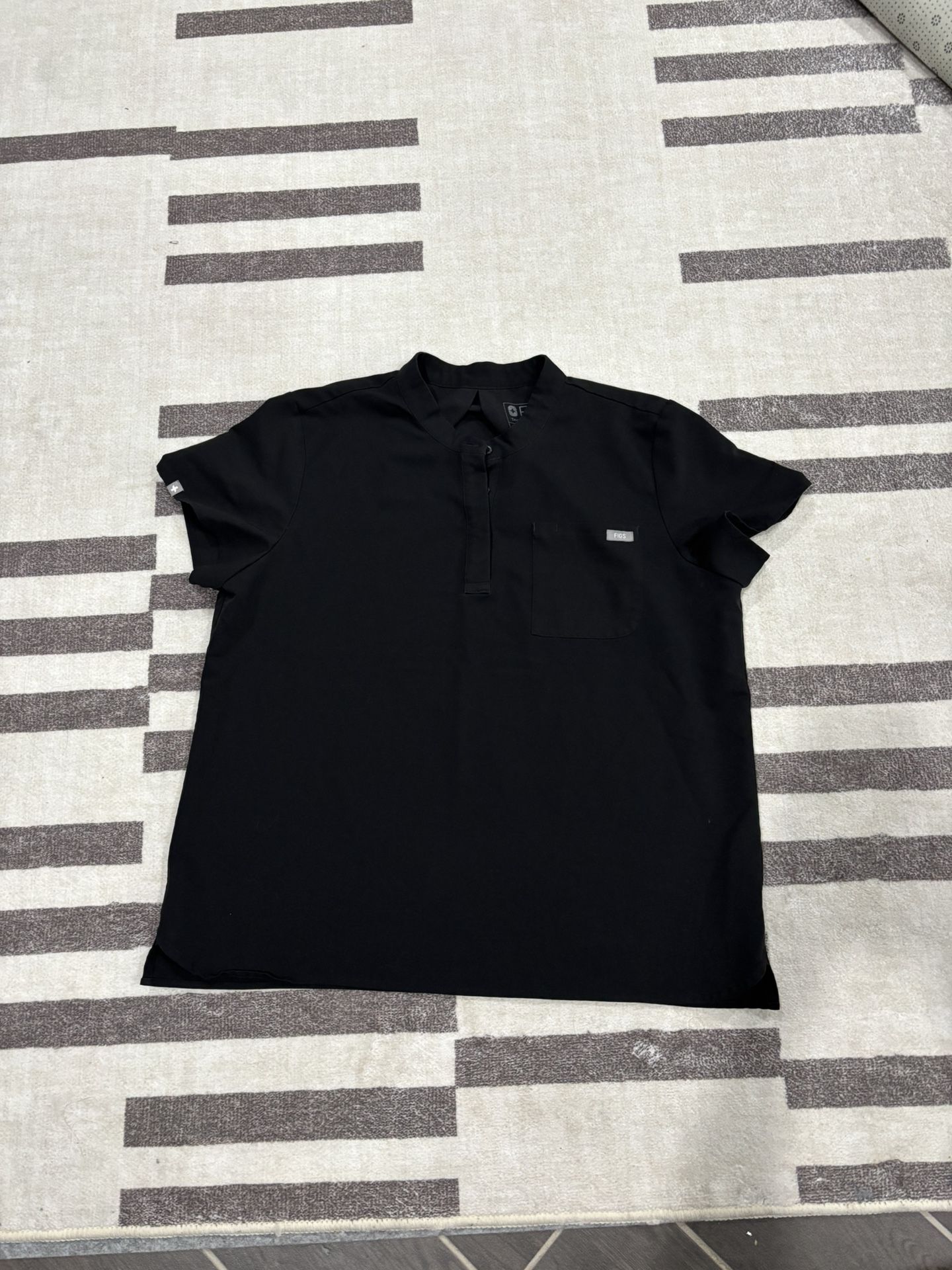 Large FIGS Black Scrub Top
