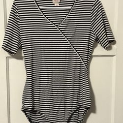 Mossimo Supply Co Stripe Bodysuit Size Large 