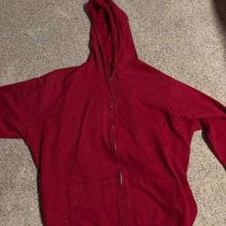 Oversized red sweatshirt