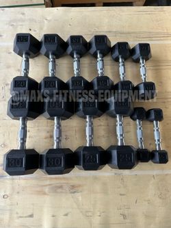 NEW DUMBBELLS 5-30 WITH RACK