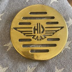 Harley Davidson Horn Cover Brass 6 1/4 inch Diameter Vintage