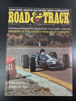 Road & Track December 1967 Magazine, Dan Gurney Eagle Cover