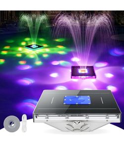 Solar Pool Fountain with Lights,2026 Upgraded Large Solar Pool Water Fountain,Floating Pool Fountains for Above Ground Pool,Solar Floating Fountains P