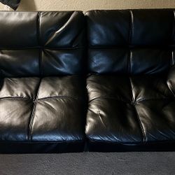 Black leather futon