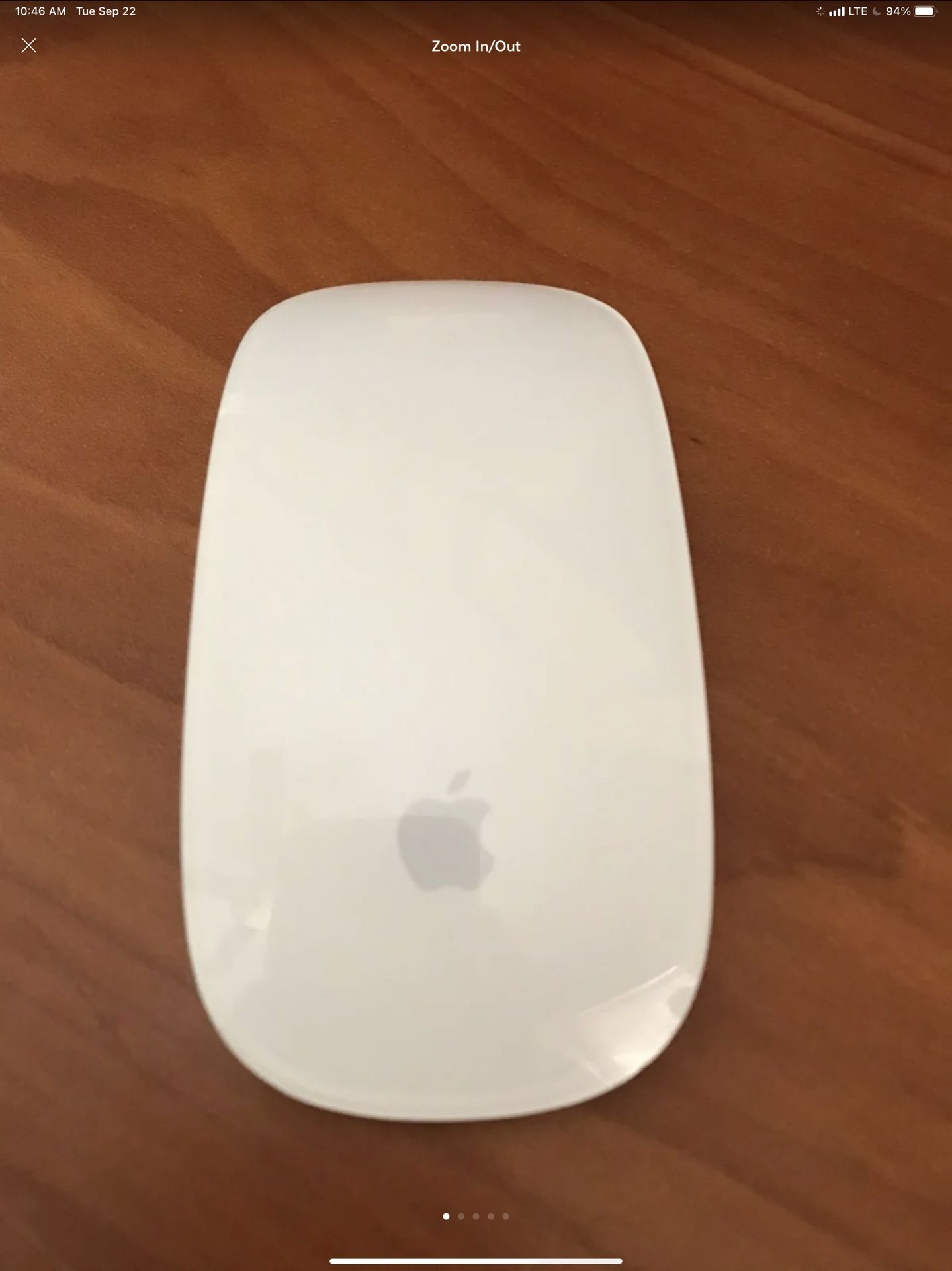 Apple Magic Mouse. Had water damage and it worked for a while, but it stopped working. For parts only.