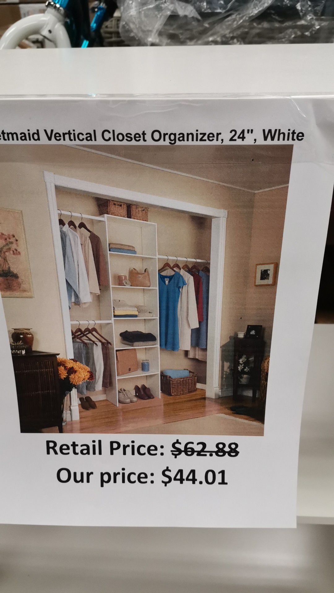 Closet maid vertical closet organizer 24 " white