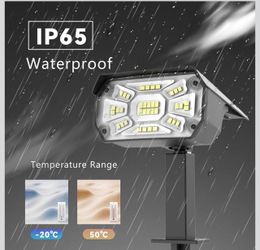 Solar Spot Lights Outdoor, IP65 Waterproof 38 LEDs Solar Landscape Spotlights,3 Modes Outdoor Solar Garden Lights for Yard Porch 2-in-1 Solar Powered 