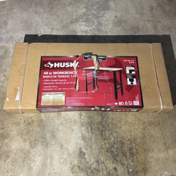 Husky Ready-To-Assemble 48 in. W x 20 in. D Solid Wood Top Workbench