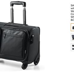 Rolling Laptop Bag With Lock 22L Carry On Size Water Resistant