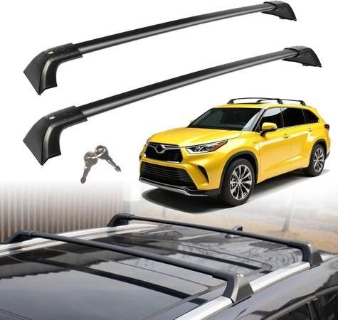 NEW 260lbs Roof Rack Cross Bars For Toyota Highlander 2020-2025 XLE&XSE Limited Platium Aluminum Crossbars Lockable Rooftop Accessories Luggage Bike C