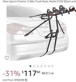 3-Bike Trunk Rack, Brand New Open Box