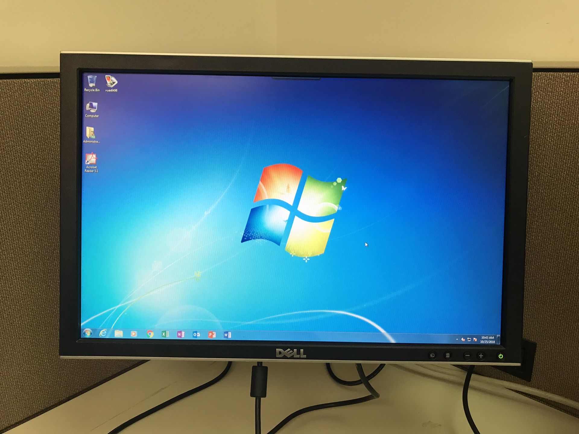 Dell 2009Wt 20 inch monitor used with stand and cables