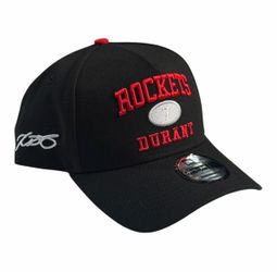 🧢 New Era 9FORTY Houston Rockets Kevin Durant Hat – Black/Red (Adjustable)