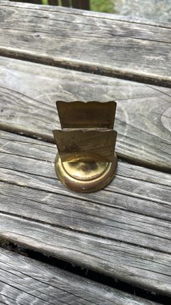 Vintage solid, brass match holder