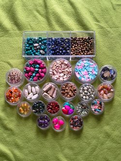 Mixed Gemstone, Shell, Glass Bead Collection