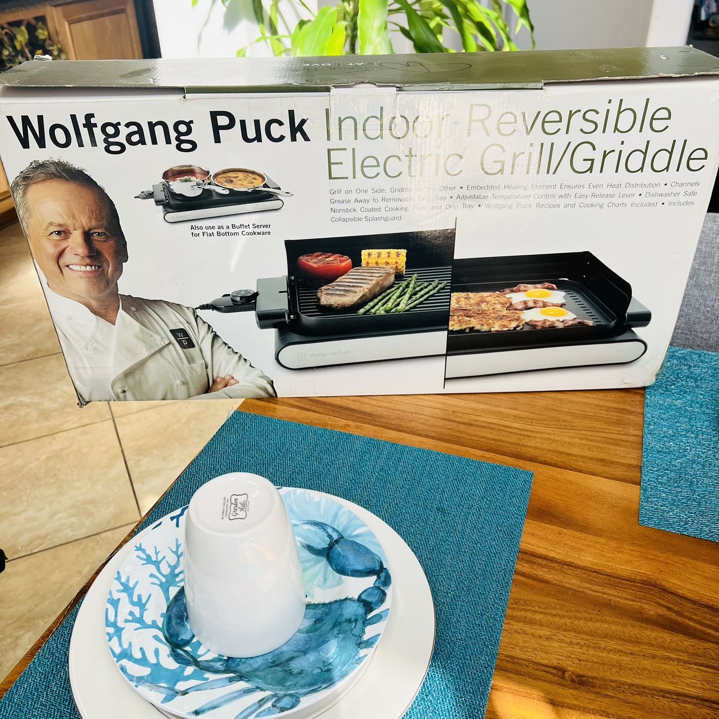 Wolfgang Puck Indoor Reversible Electric Grill Griddle 