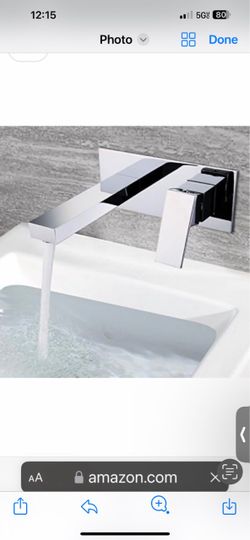 Wall Mount Bathroom Faucets, Vessel Sink Faucet Chrome Solid Brass Rough in Valve Included black and chrome A77 ch