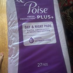Poise Day And Night Pads 3 Unopened bags