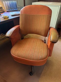 Red Chambray Office Chair