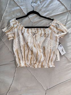 Off The Shoulder White/Yellow Top