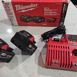 Milwaukee M18 18-Volt Lithium-Ion XC Starter Kit with (2) - 5.0Ah Battery and Charger