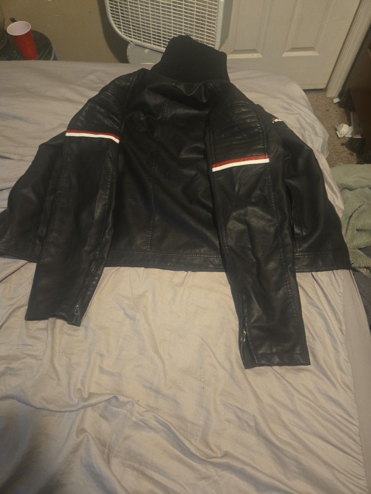 Black leather jacket